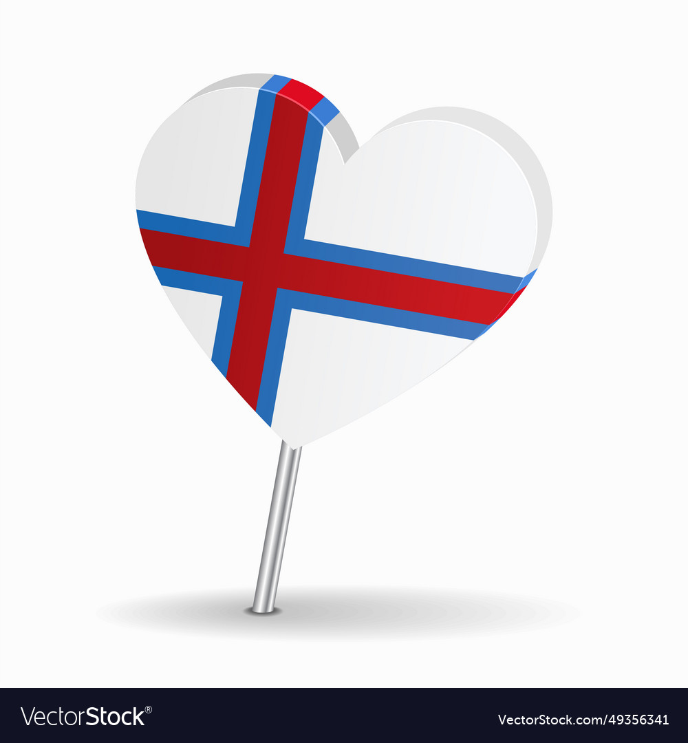 Faroe Islands Flag Heart Shaped Map Pointer Layout