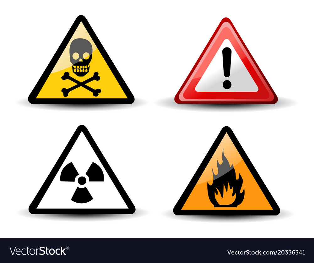 Set Of Triangular Warning Hazard Signs Royalty Free Vector