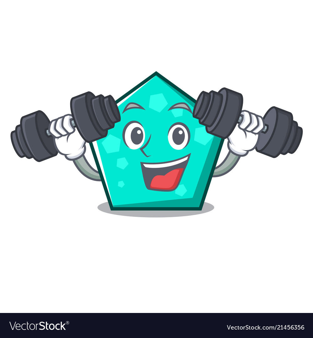 Fitness Pentagon Character Cartoon Style Vector Image