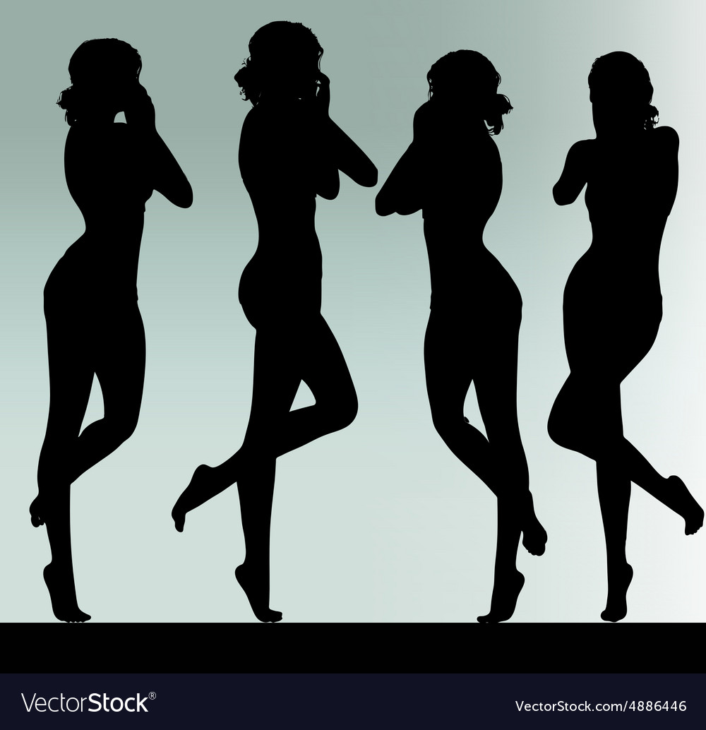 Woman Silhouette With Hand Gesture Hands Vector Image