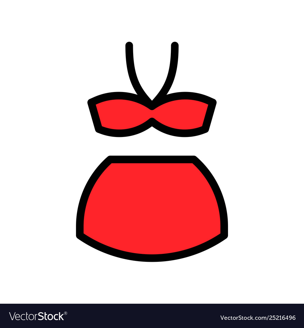 Bikini Or Lingerie Filled Style Editable Outline Vector Image