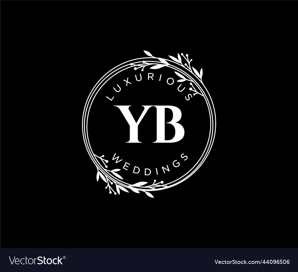 Yb Initials Letter Wedding Monogram Logos Vector Image