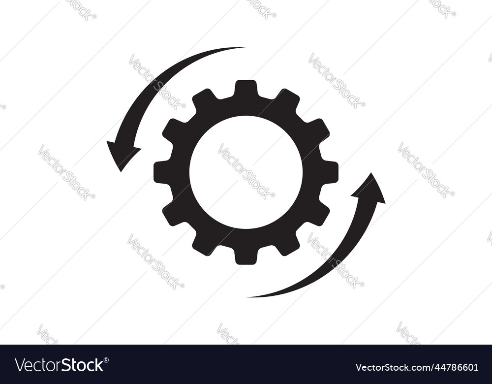 Setting Icon With Work Cog Gear Element Cogweel Vector Image