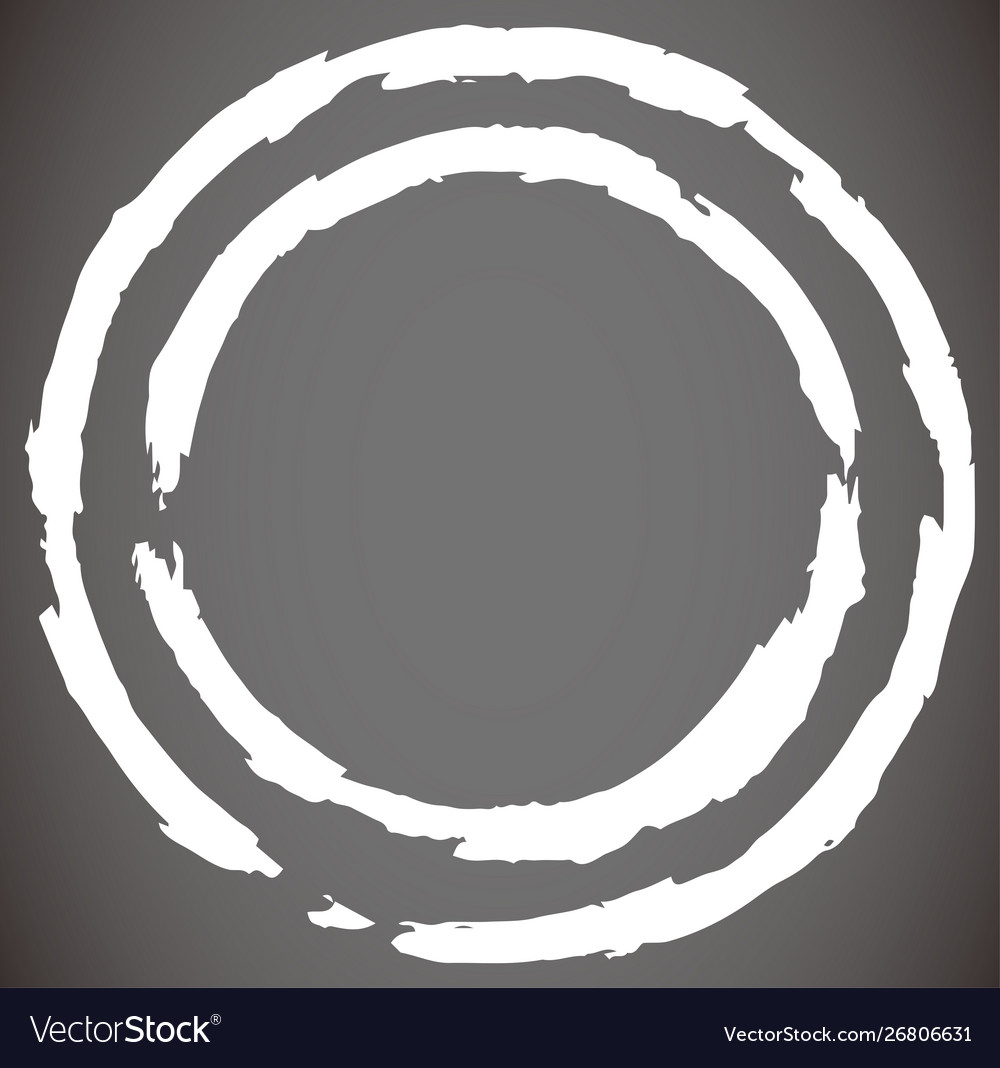 Hand Drawn White Brushstroke Circle Royalty Free Vector