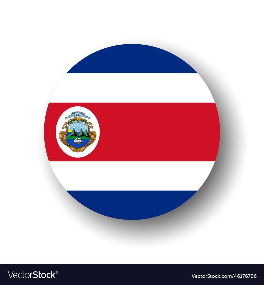 Circle Flag Of Costa Rica Royalty Free Vector Image