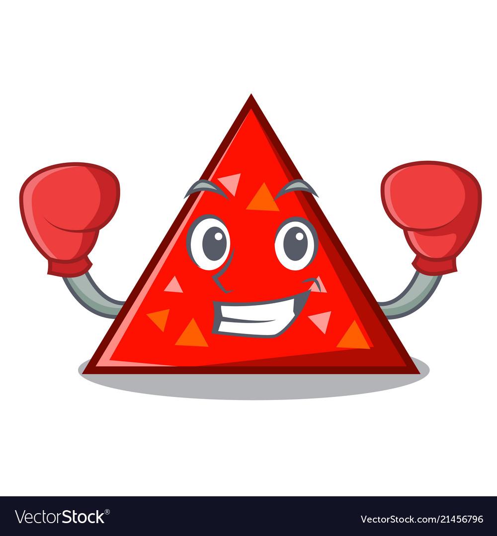 Boxing Triangel Character Cartoon Style Royalty Free Vector