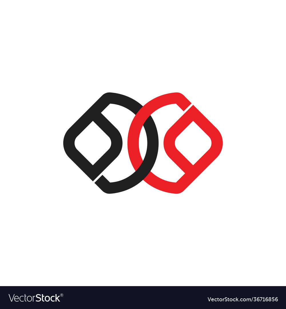 Abstract Linked Object Overlapping Logo Royalty Free Vector