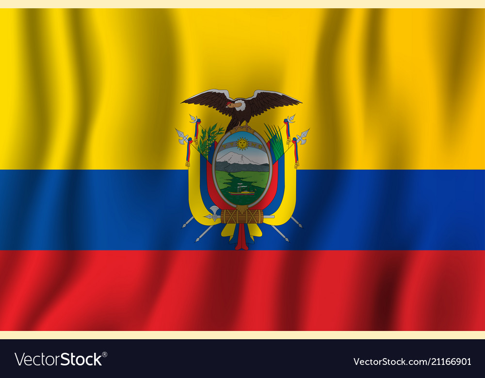 Ecuador Realistic Waving Flag National Country Vector Image