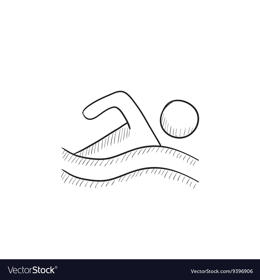 Swimmer Sketch Icon Royalty Free Vector Image Vectorstock