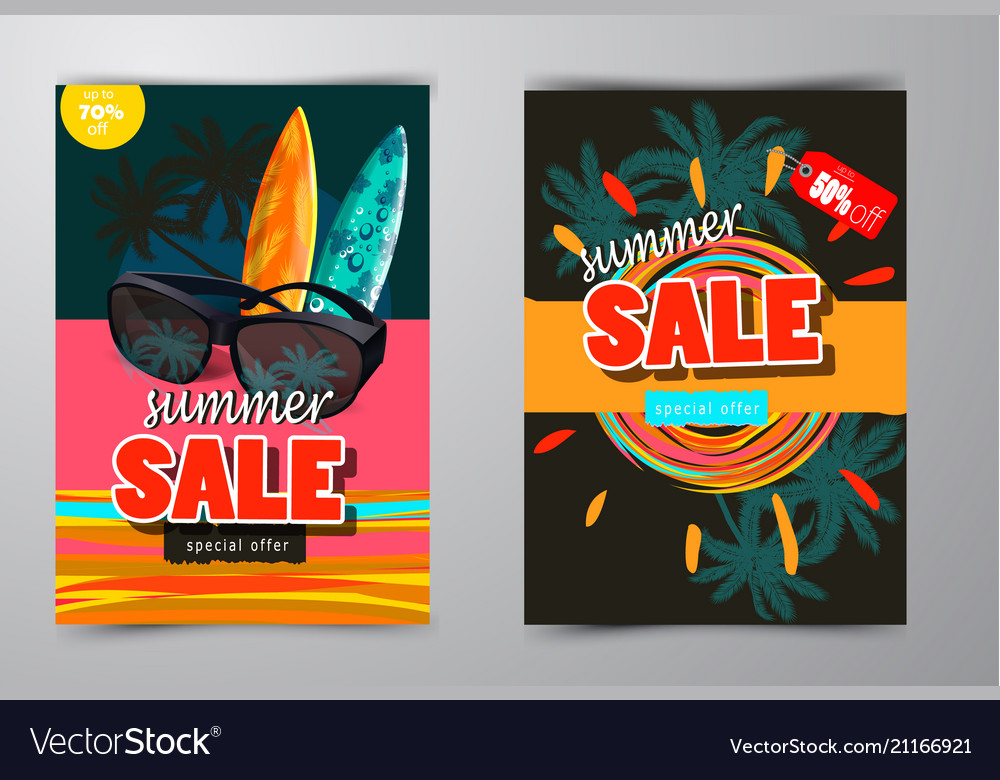 Summer Sale Template Banner Royalty Free Vector Image