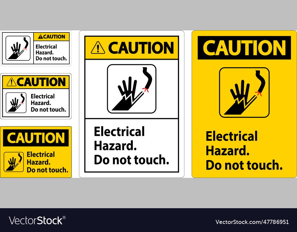 Caution Sign Electrical Hazard Do Not Touch Vector Image