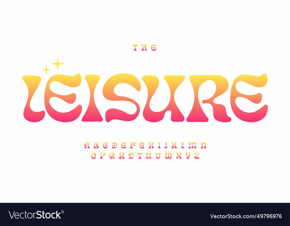 Summer Beach Alphabet Playful Fluid Letters Vector Image