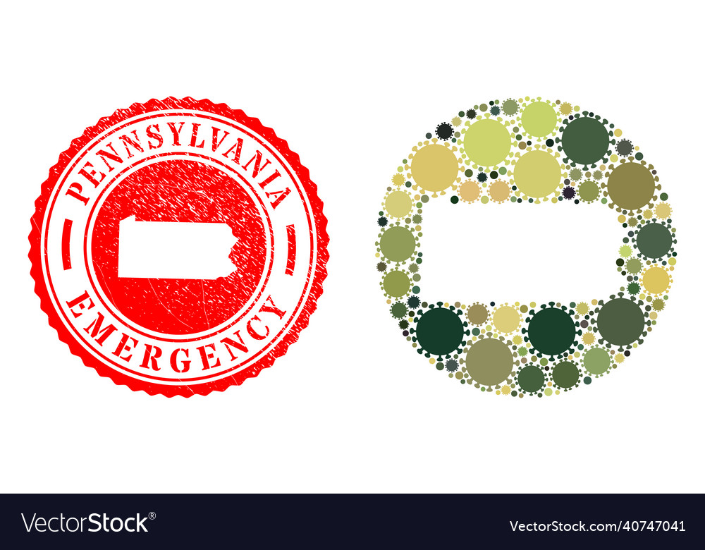 Emergency Grunge Stamp And Viral Mosaic Subtracted