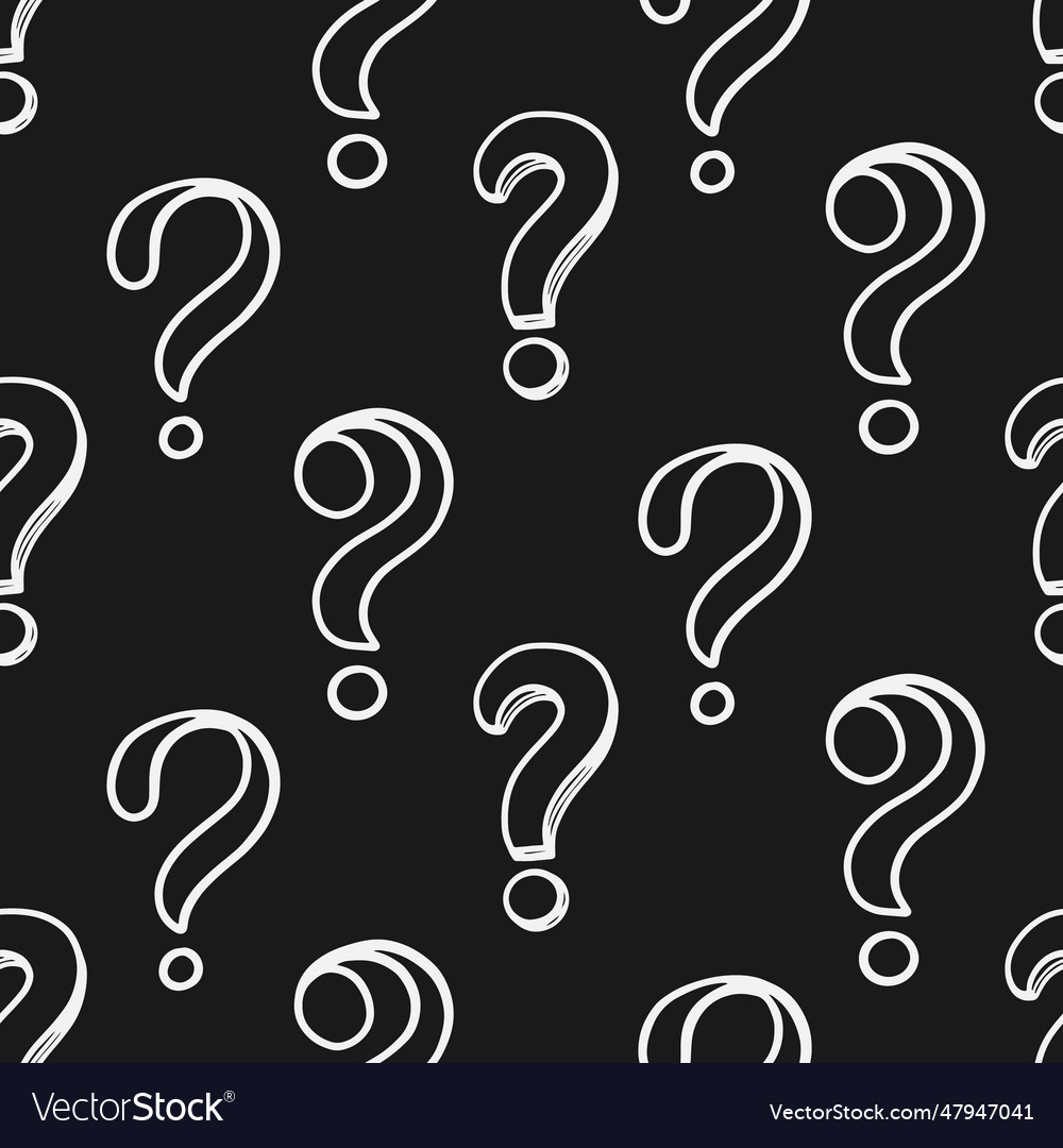 Question Marks Seamless Pattern Background Faq Vector Image