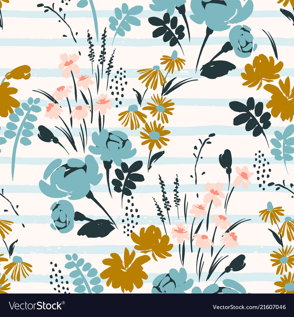 Floral Abstract Seamless Pattern Design Royalty Free Vector