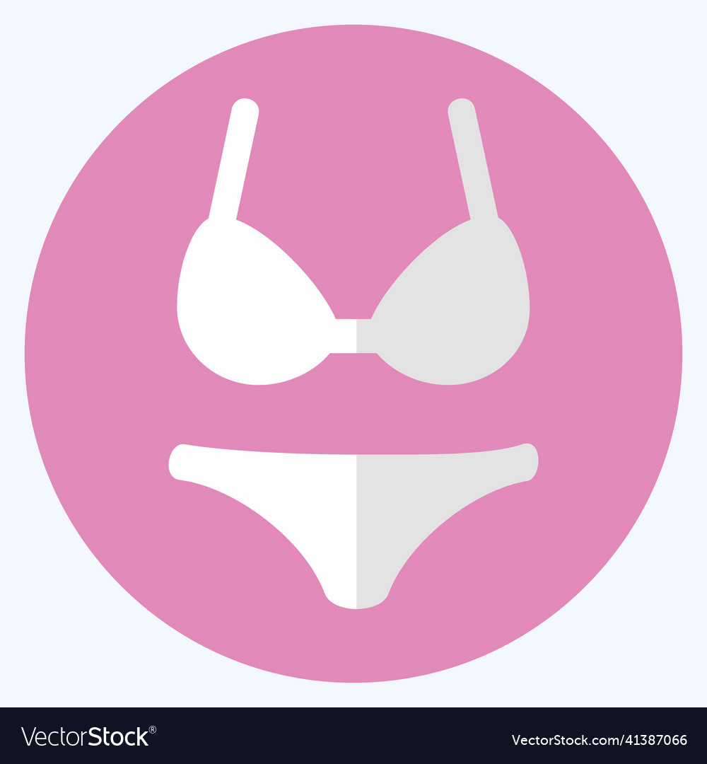 Icon Lingerie Flat Stylesimple Editable Stroke Vector Image