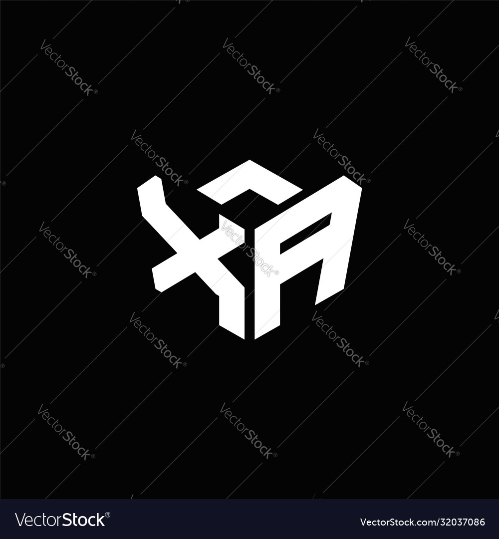 Xa Logo Monogram With Emblem Style Ribbon Design Vector Image