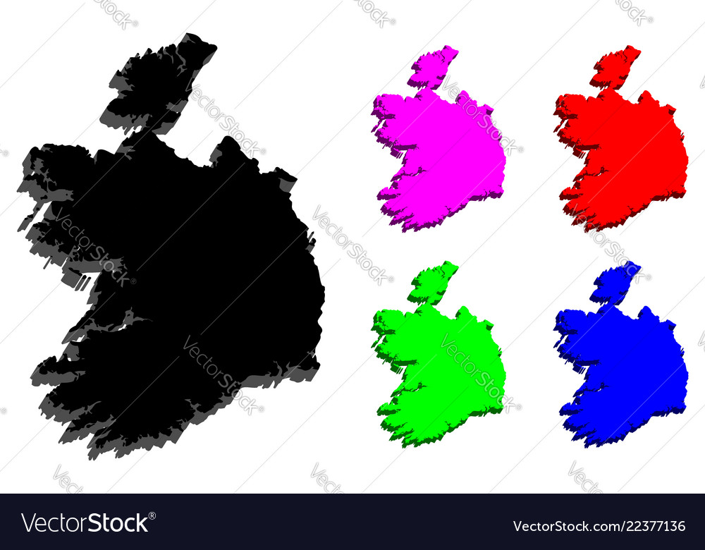 D Map Of Ireland Royalty Free Vector Image Vectorstock