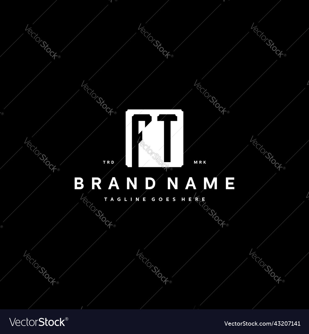 Ft Monogram Logo Design With Square Rectangular Vector Image