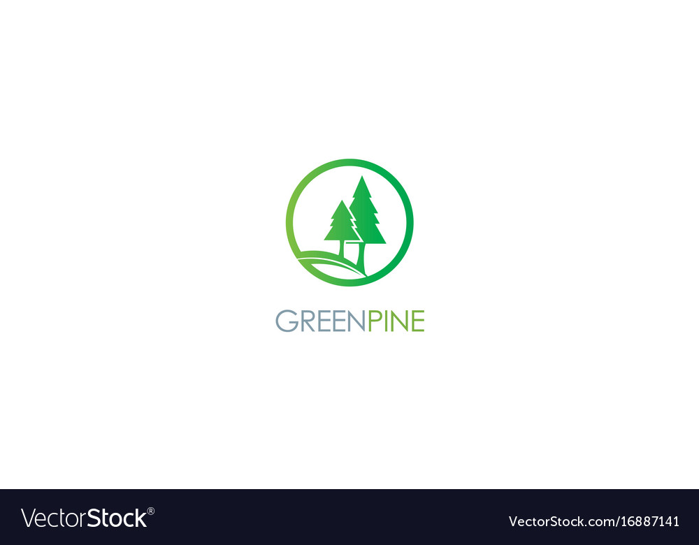 Green Pine Tree Logo Royalty Free Vector Image