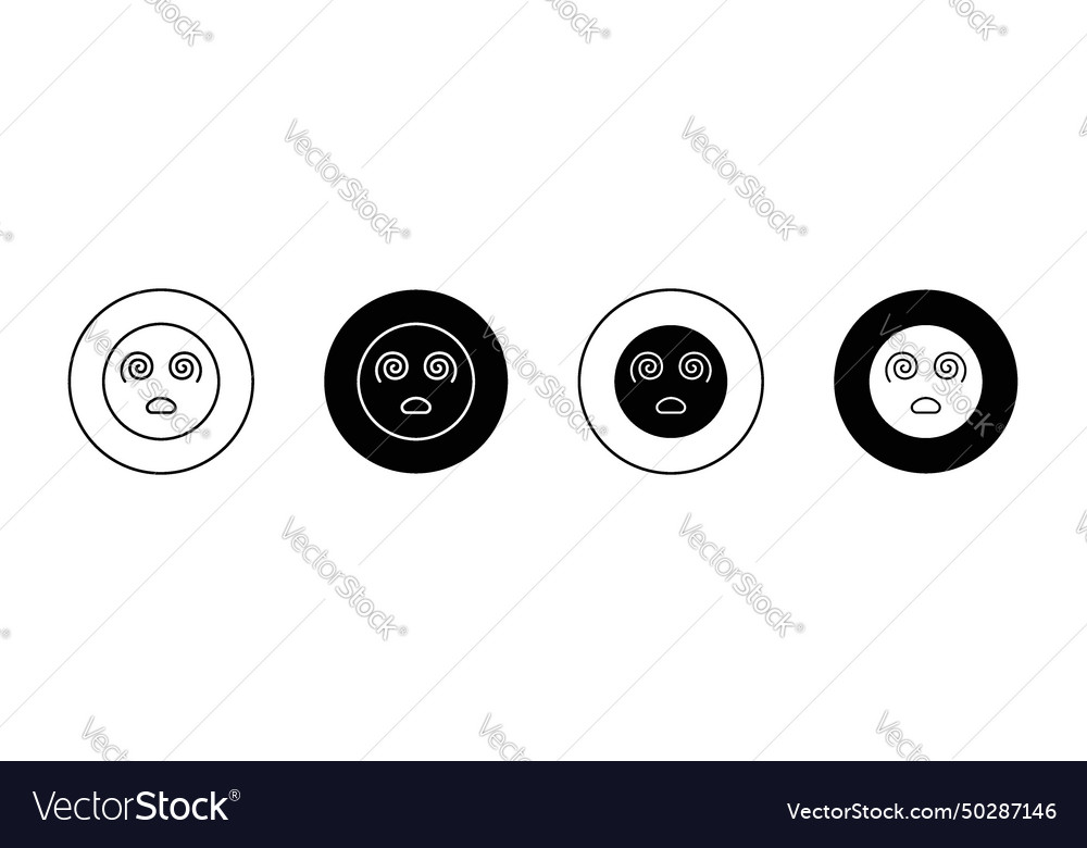 Hypnotized Emoji Icon Royalty Free Vector Image