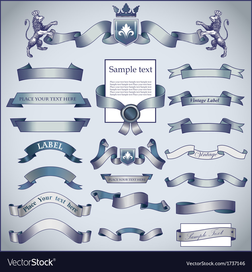 Vintage Ribbons Royalty Free Vector Image VectorStock