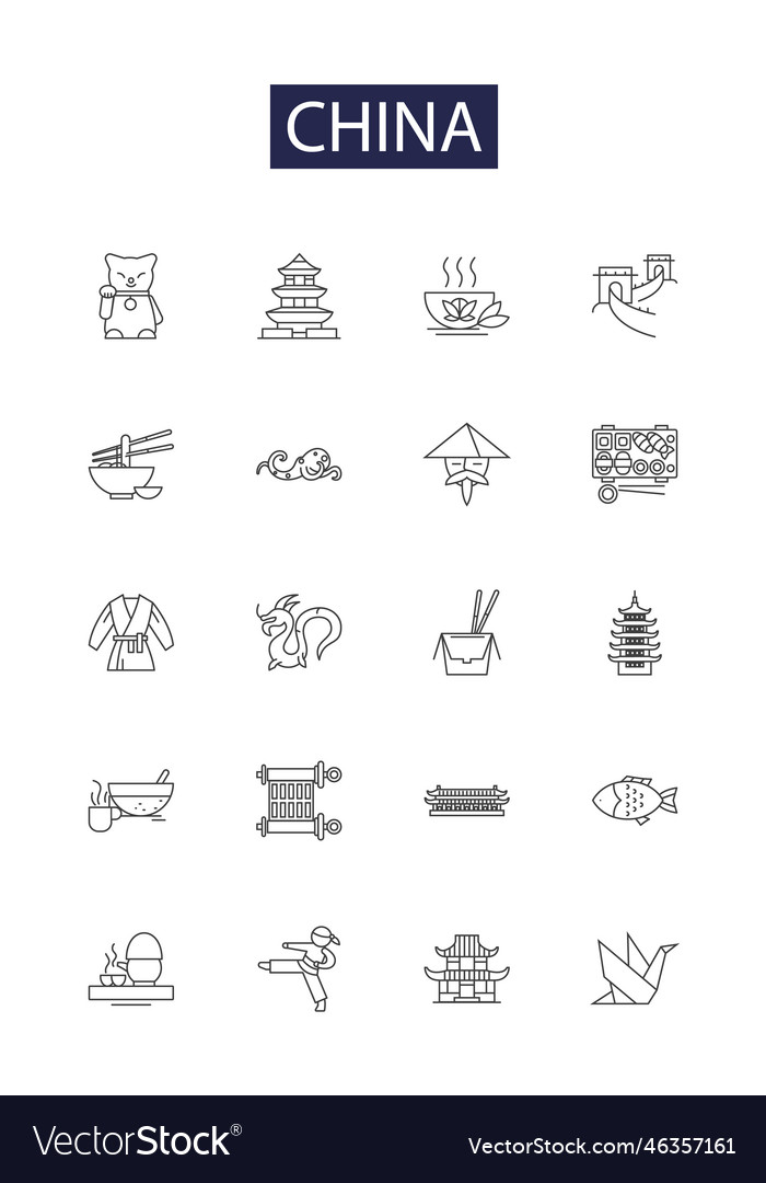 China Line Icons And Signs Civilization Royalty Free Vector