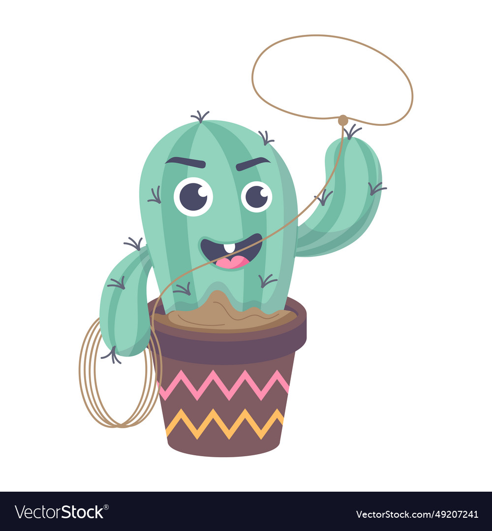 Cute Cactus Royalty Free Vector Image Vectorstock