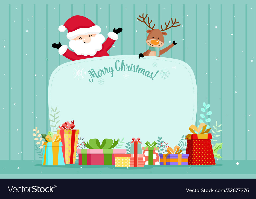 Christmas Greeting Card With Santa Royalty Free Vector Image