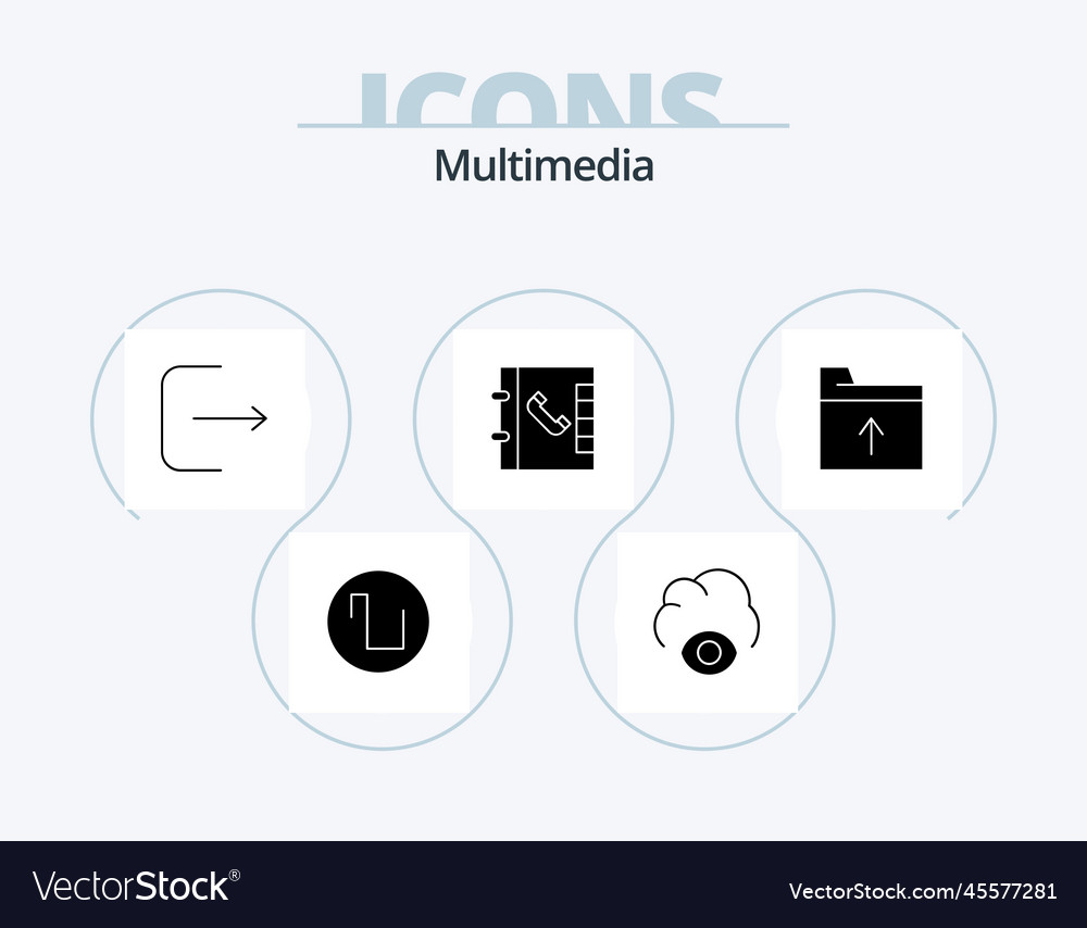 Multimedia Glyph Icon Pack 5 Icon Design Ui Vector Image