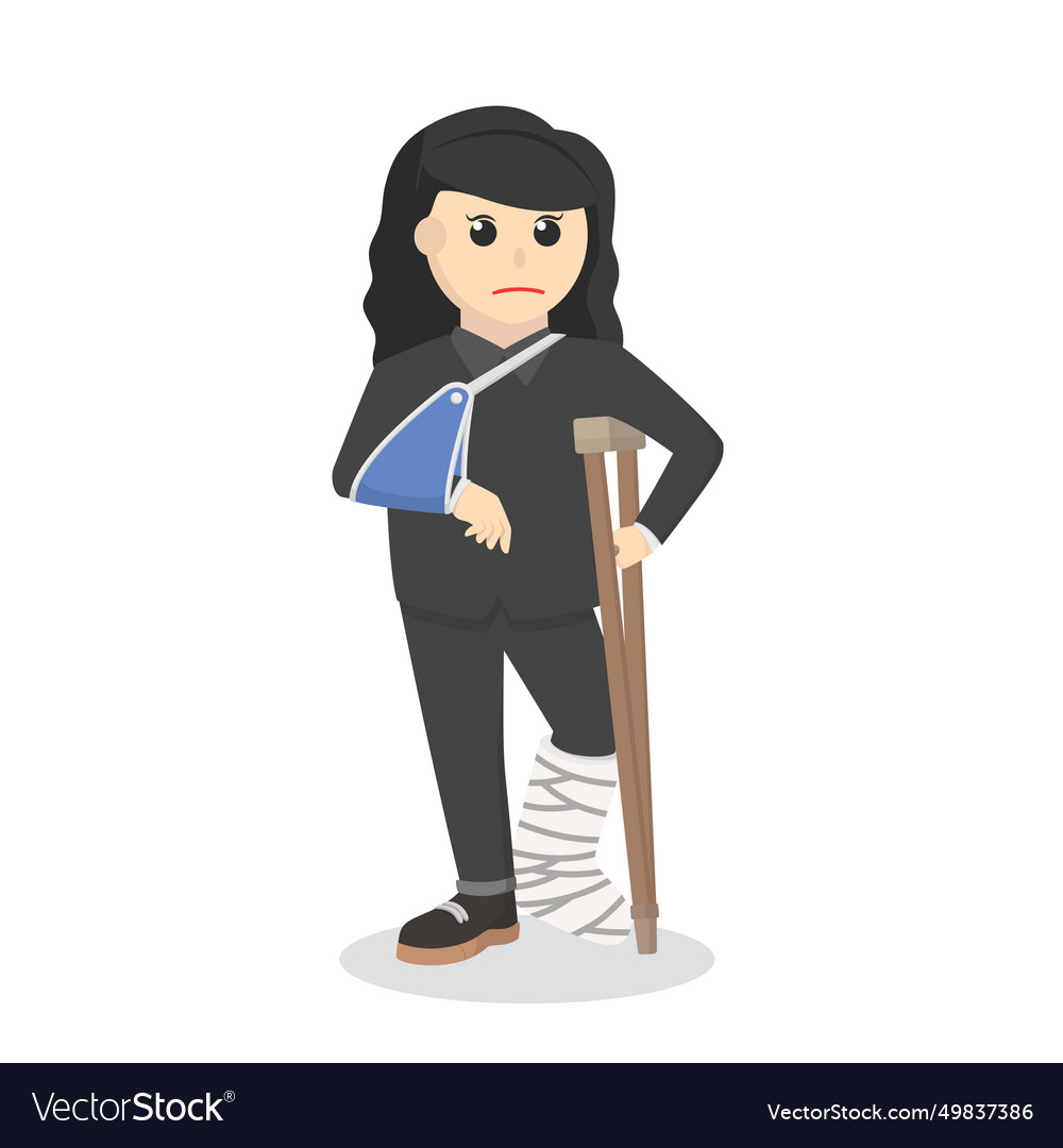 Business Woman Badly Injury Design Character Vector Image