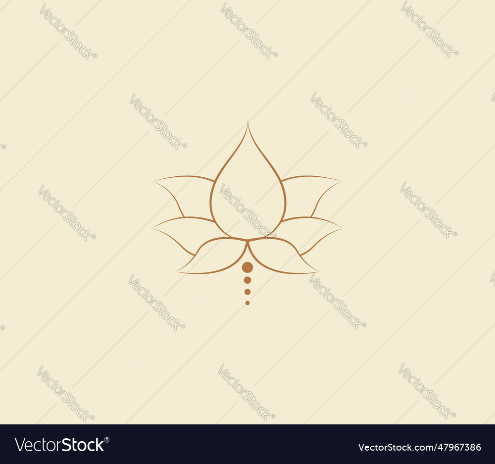 Linear Lotus Flower Beauty Spa Logo Design Vector Image