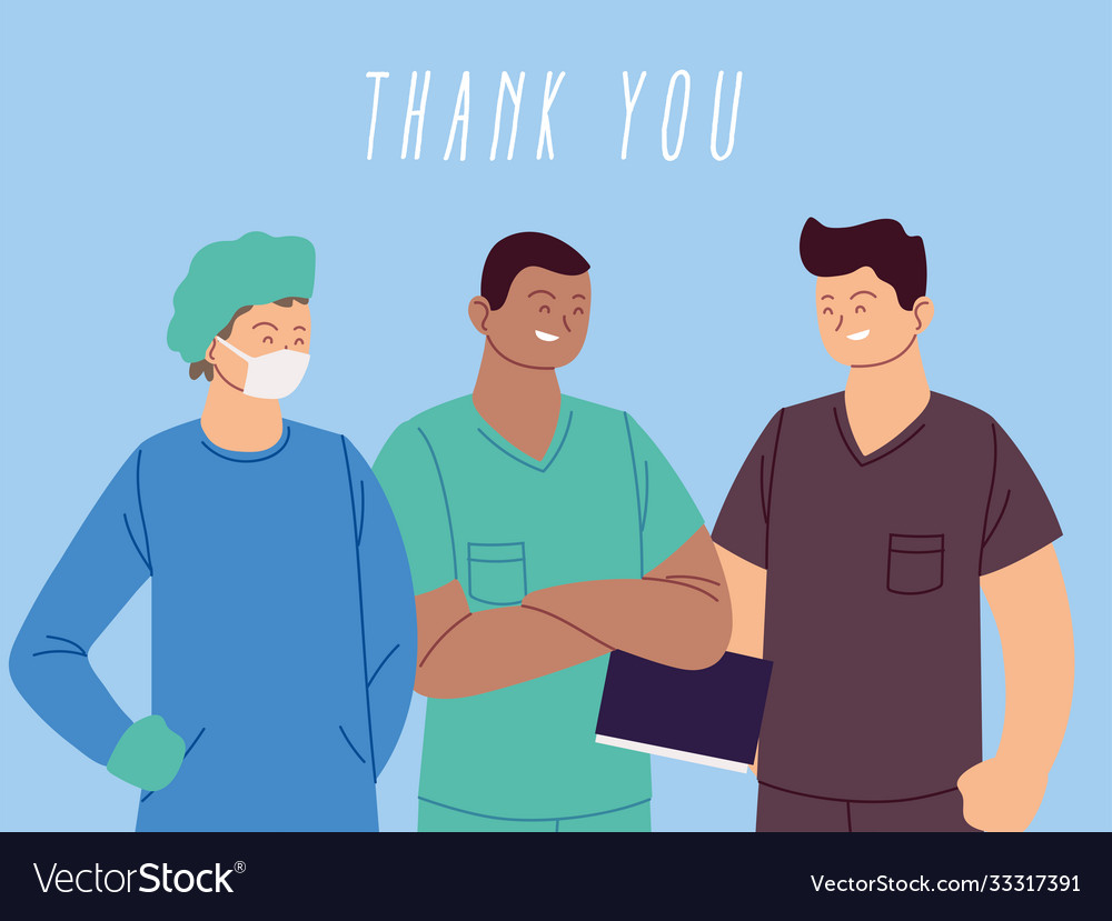 Thank You Doctor And Nurses Medical Personnel Vector Image