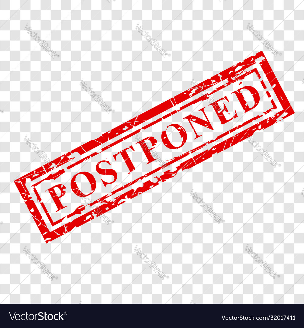 Red Grunge Rubber Stamp Effect Postponed At Vector Image