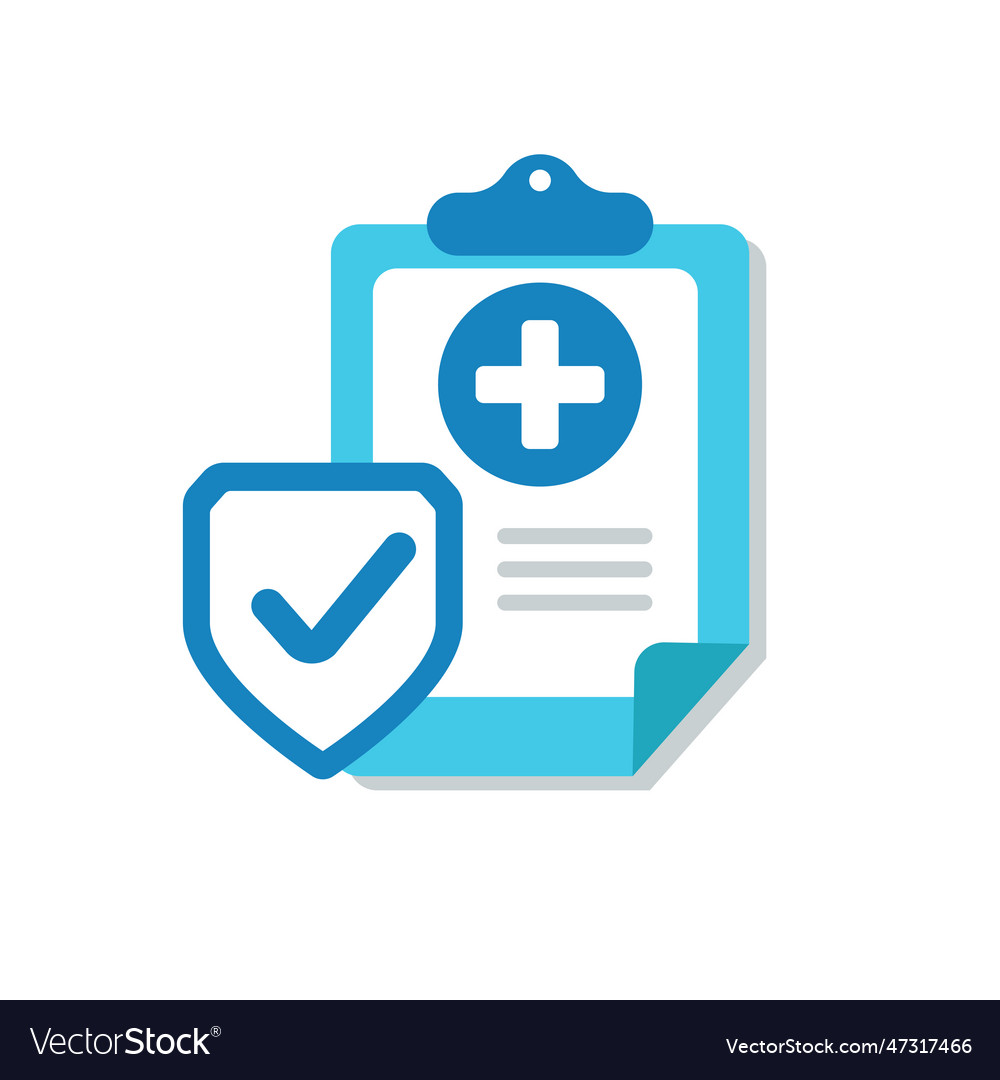 Health Insurance Icon With Flat Style Royalty Free Vector