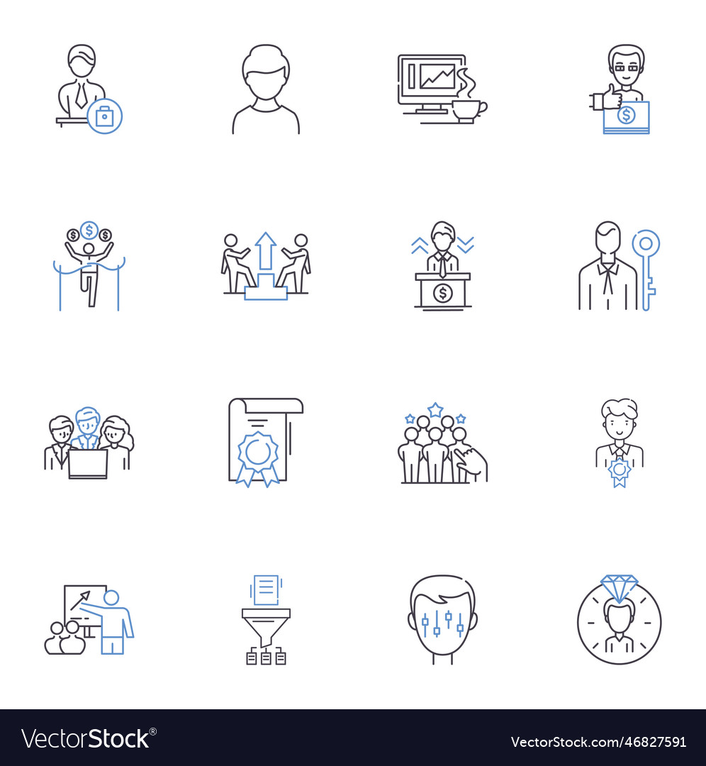 Building Automation Technology Line Icons Vector Image