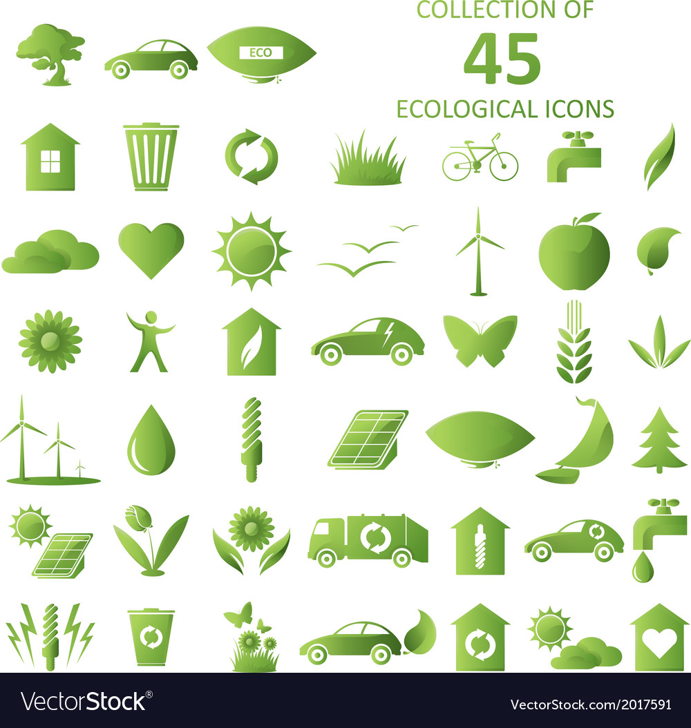 Ecological Icons Royalty Free Vector Image VectorStock