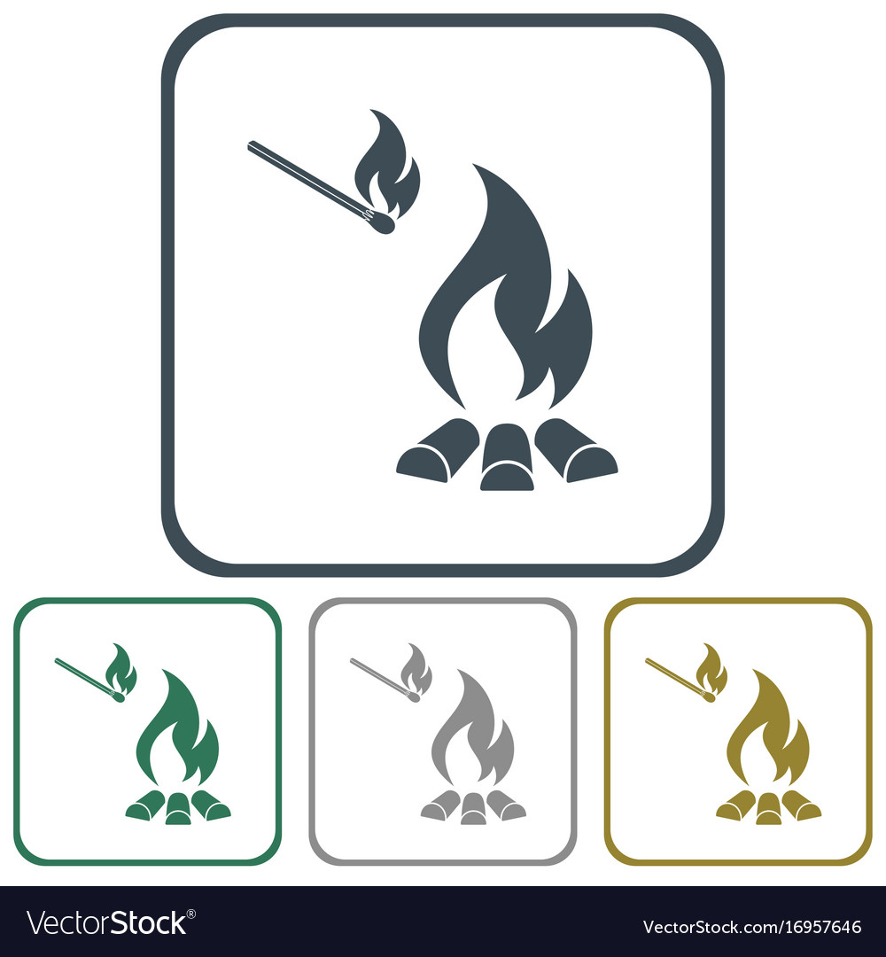 Campfire Silhouette Royalty Free Vector Image Vectorstock