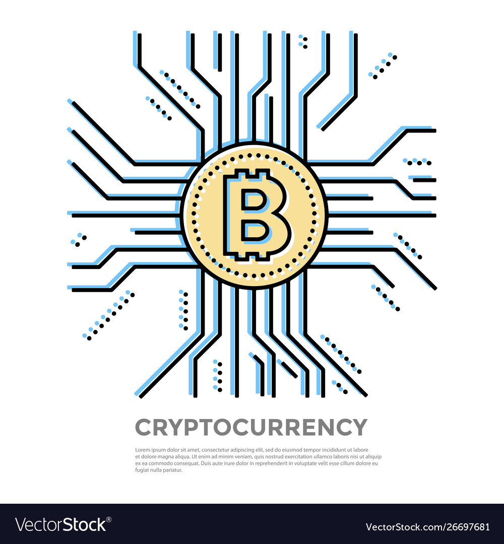 Crypto Currency Thin Line White Background Icons Vector Image