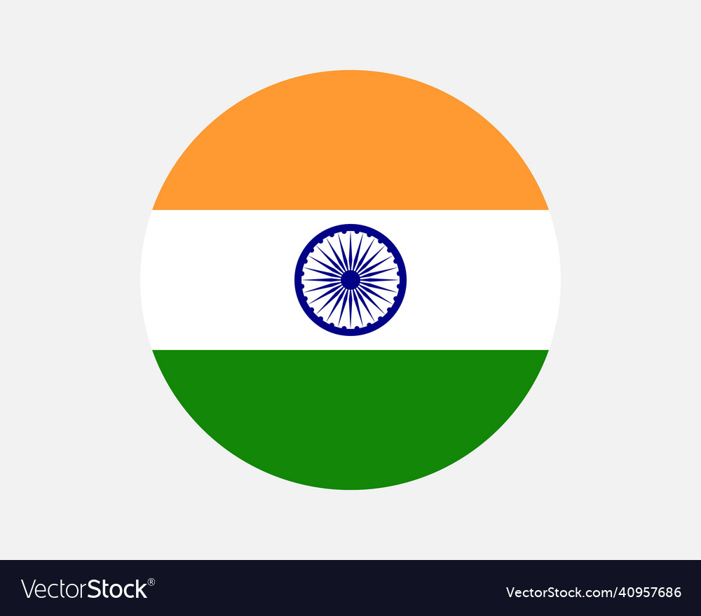 India Indian Round Circle Country Flag Banner Vector Image