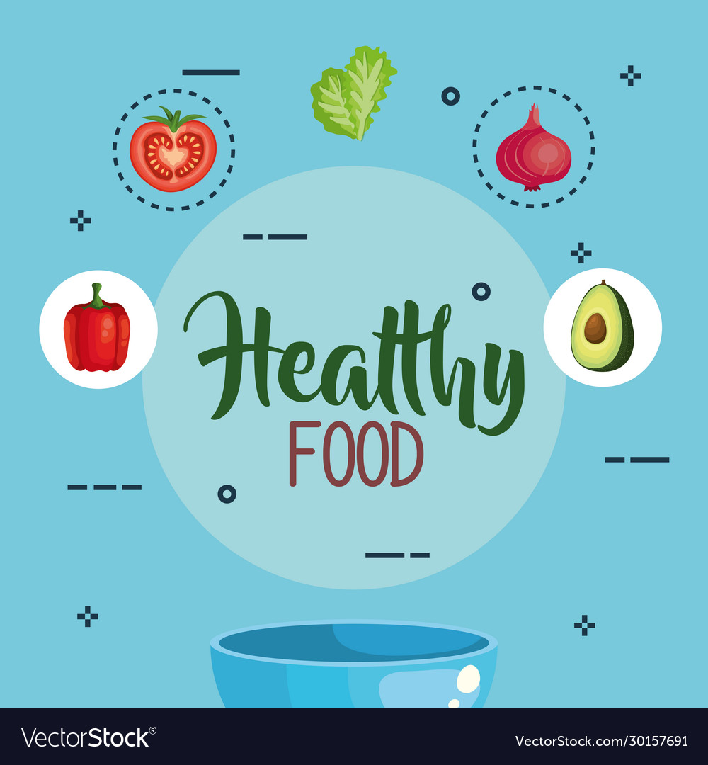 Healthy Food Poster With Set Vegetables Royalty Free Vector