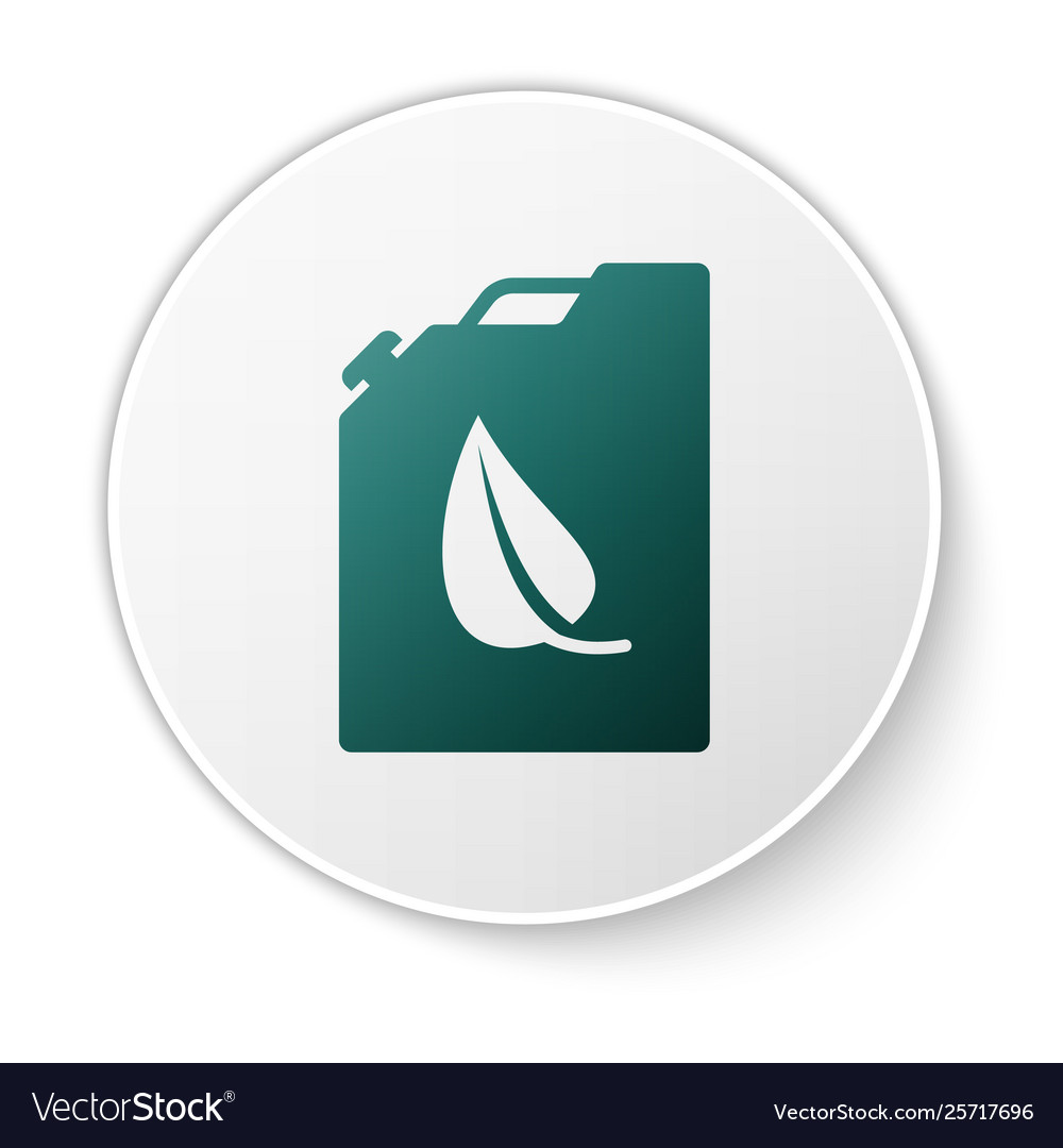 Green Bio Fuel Canister Icon Isolated On White Vector Image