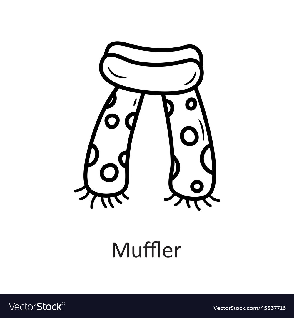 Muffler Outline Icon Design H Royalty Free Vector Image