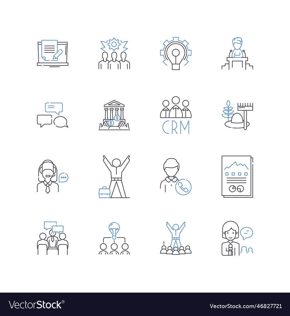 Workforce Efficiency Line Icons Collection Vector Image