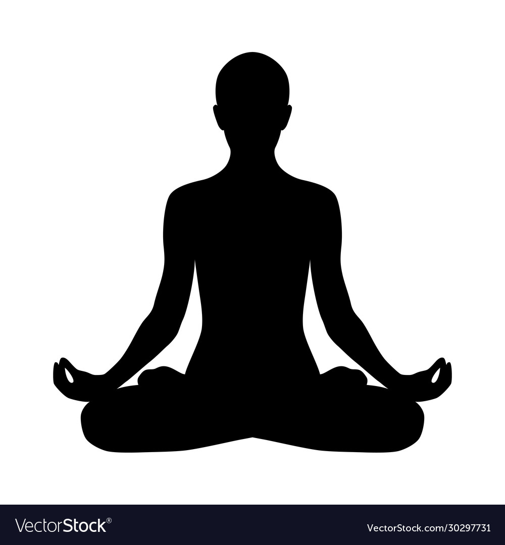 Yoga Lotus Pose Silhouette Icon Royalty Free Vector Image