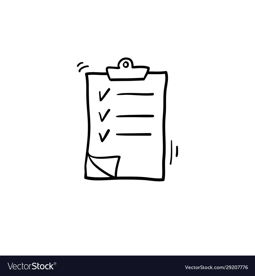 Hand Drawn Clipboard Icon Design Template Vector Image