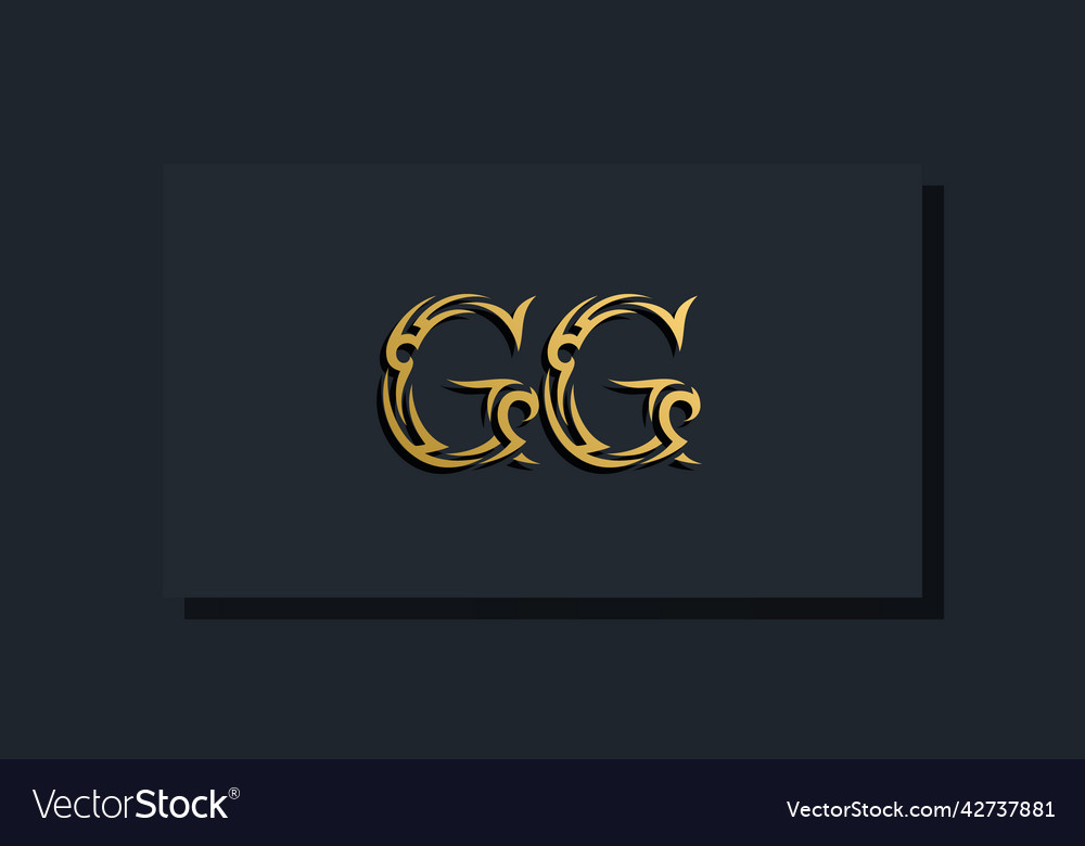 Luxury Initial Letters Gg Logo Design Royalty Free Vector