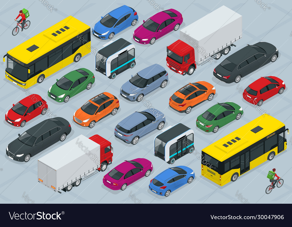 Flat D Isometric High Quality City Transport Car Vector Image