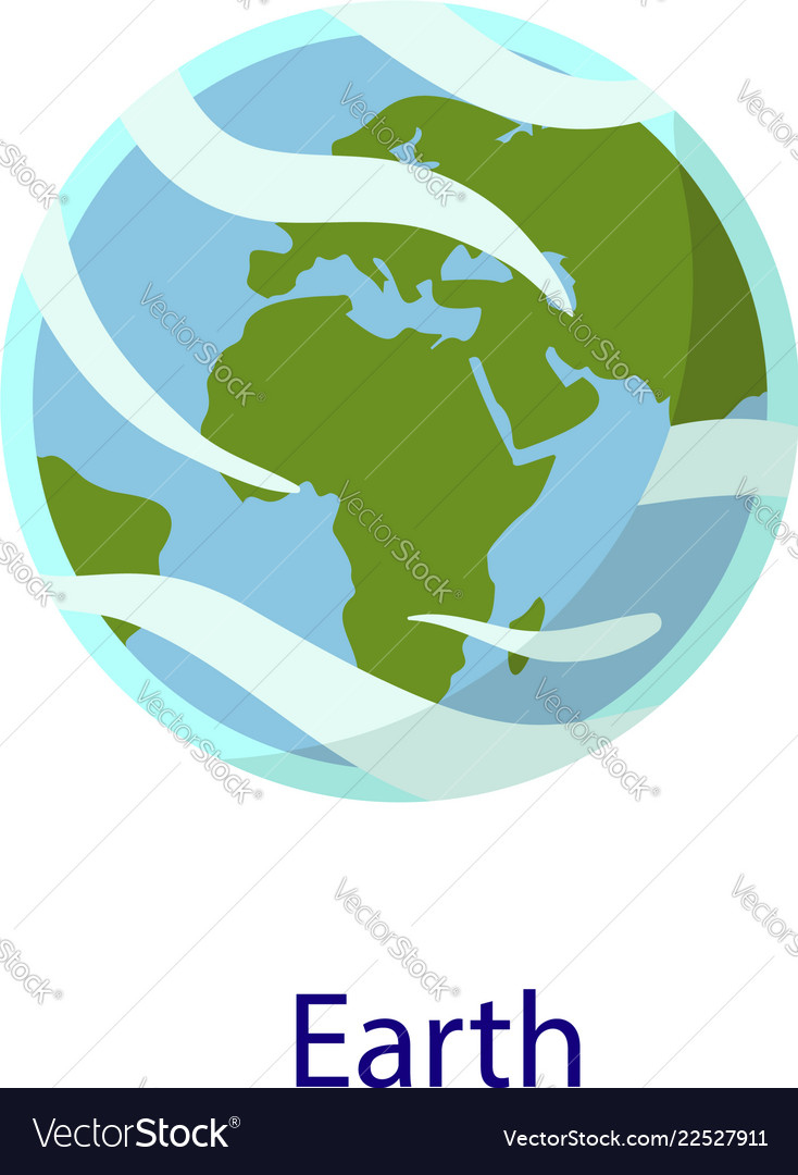 Earth Space Planet Icon Flat Style Royalty Free Vector Image