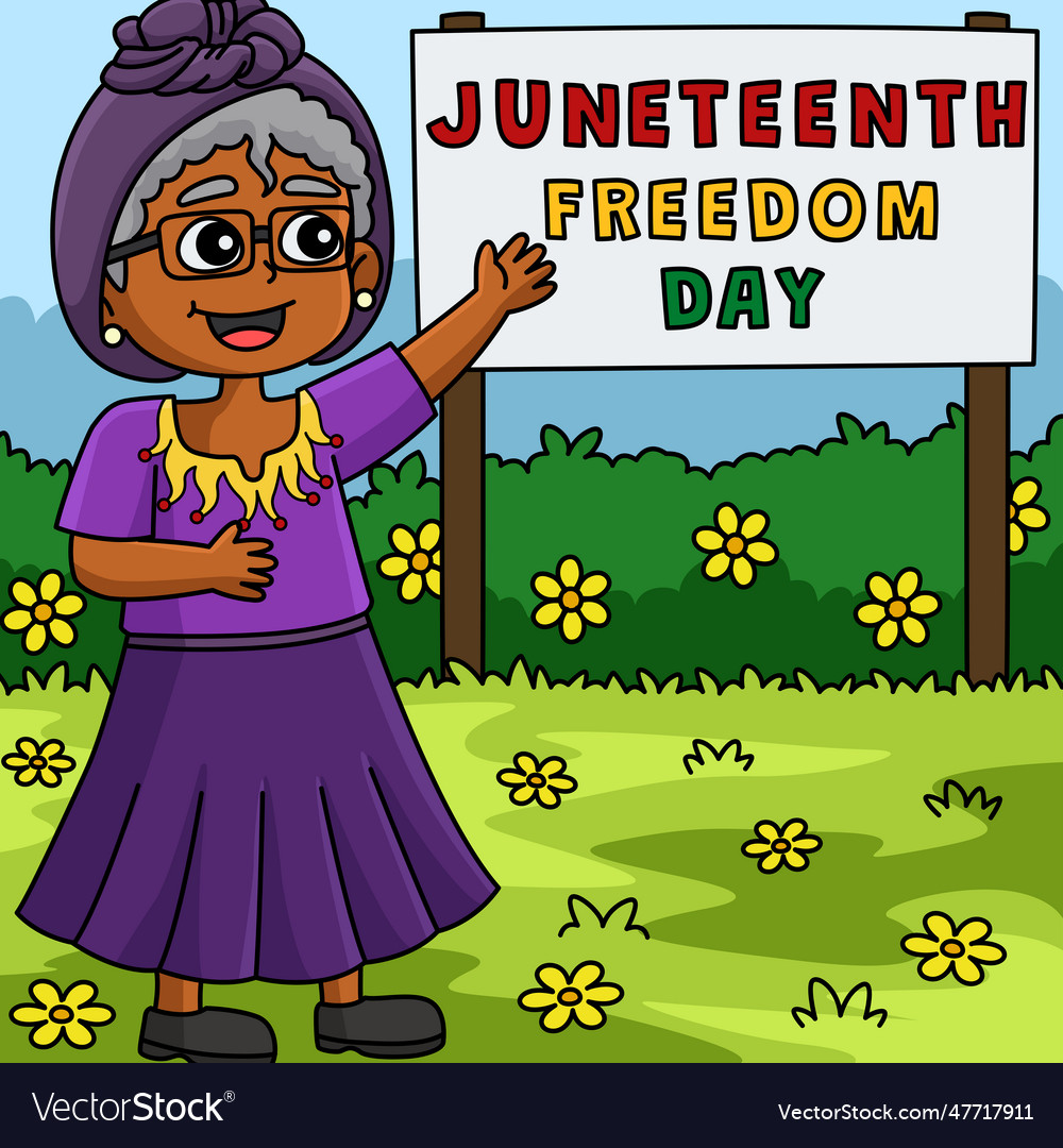 Opal Lee Grandmother Of Juneteenth Colored Cartoon